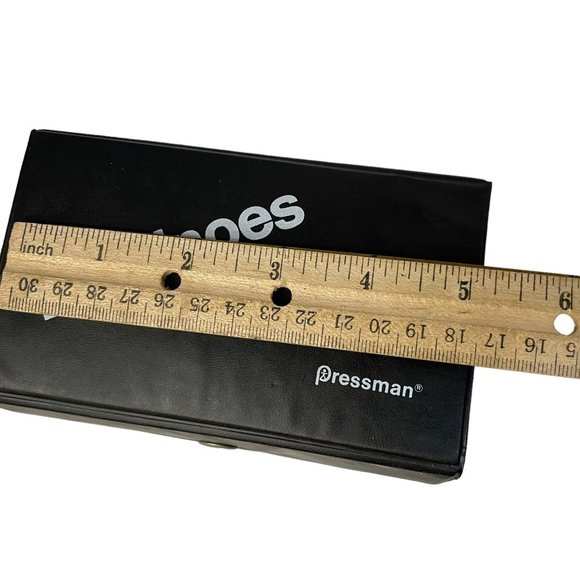 Vintage Pressman Dominos Game Double 6 + Case Set Beige Black 1.8" H x 5.3" W - Picture 6 of 6